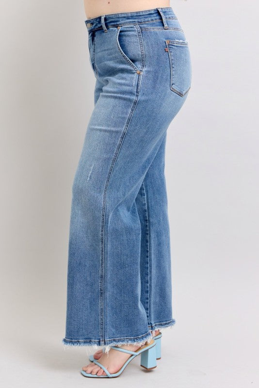 Judy Blue Coastal Cool Wide Leg Jeans Curvy 82648