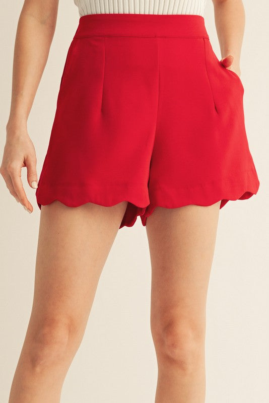 Firecracker Scallop Shorts By Jodifl