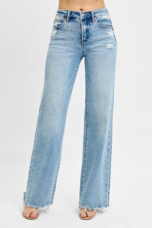 The Everly Tummy Control Wide Jeans By Risen