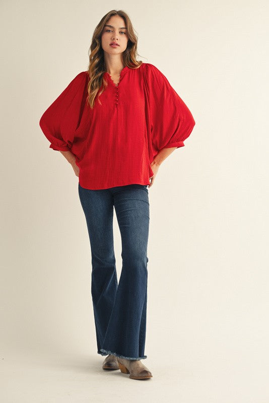 DG Dolman Sleeves Peasant Style Top By Jodifil