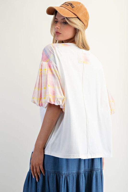 Peace Patch Front Knit Top By Easel