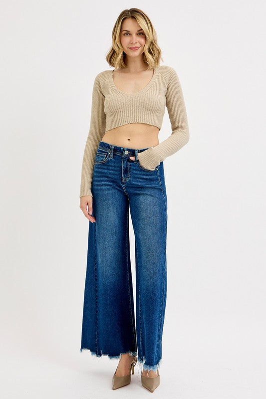 Curvy Flatter Me Wide Leg Jeans By Risen
