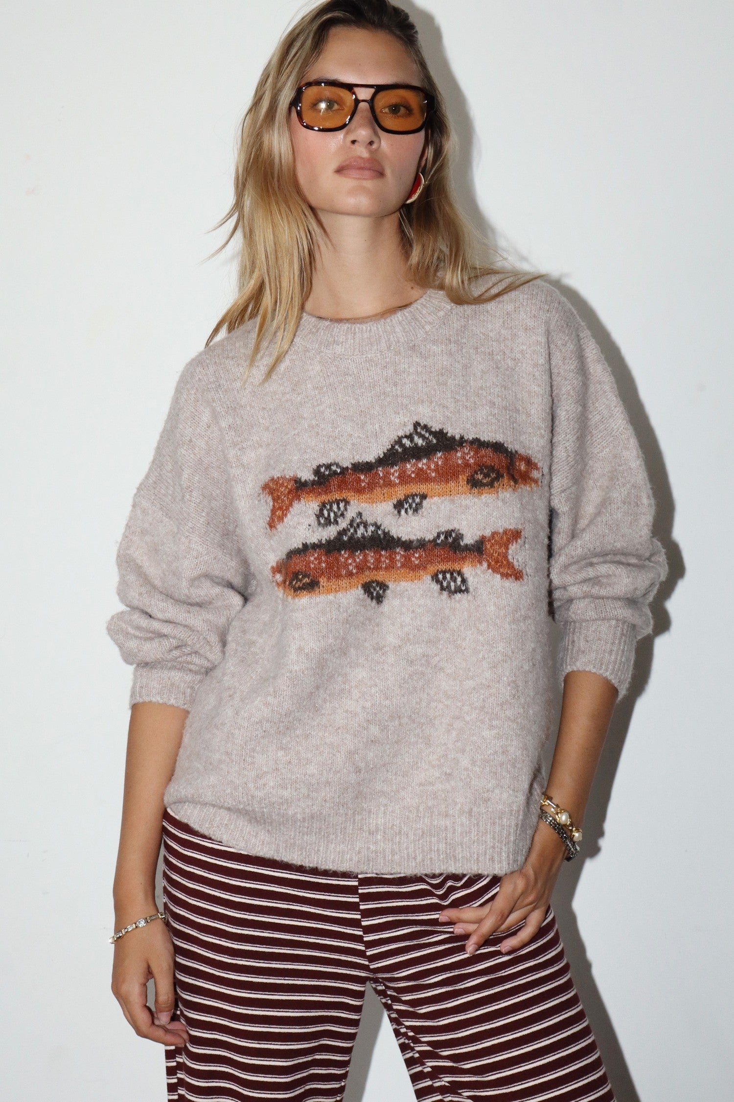 Reel Cute Trout Sweater By Bailey Rose