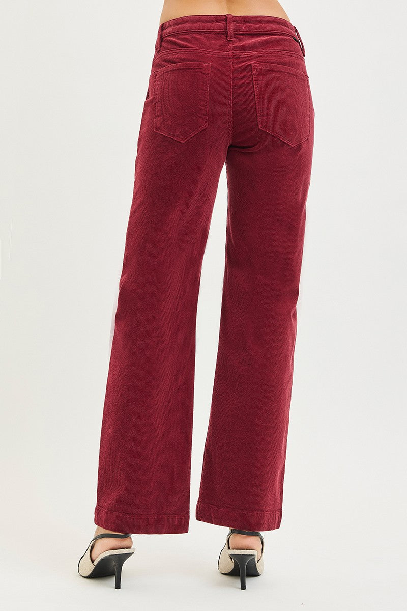 Mid Rise Ankle Straight Corduroy By Risen
