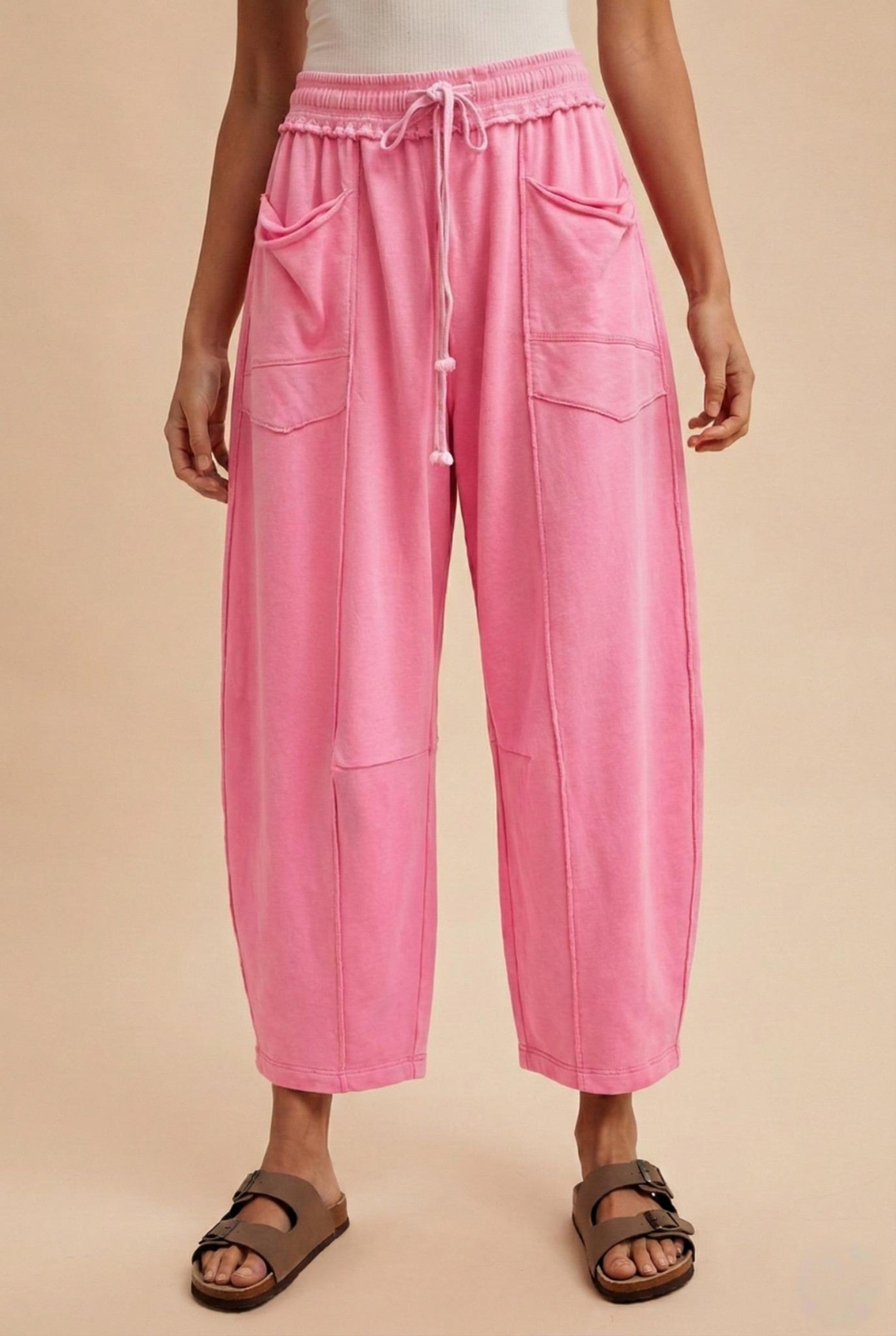 Pink Cloud Barrel Pants By Anniewear
