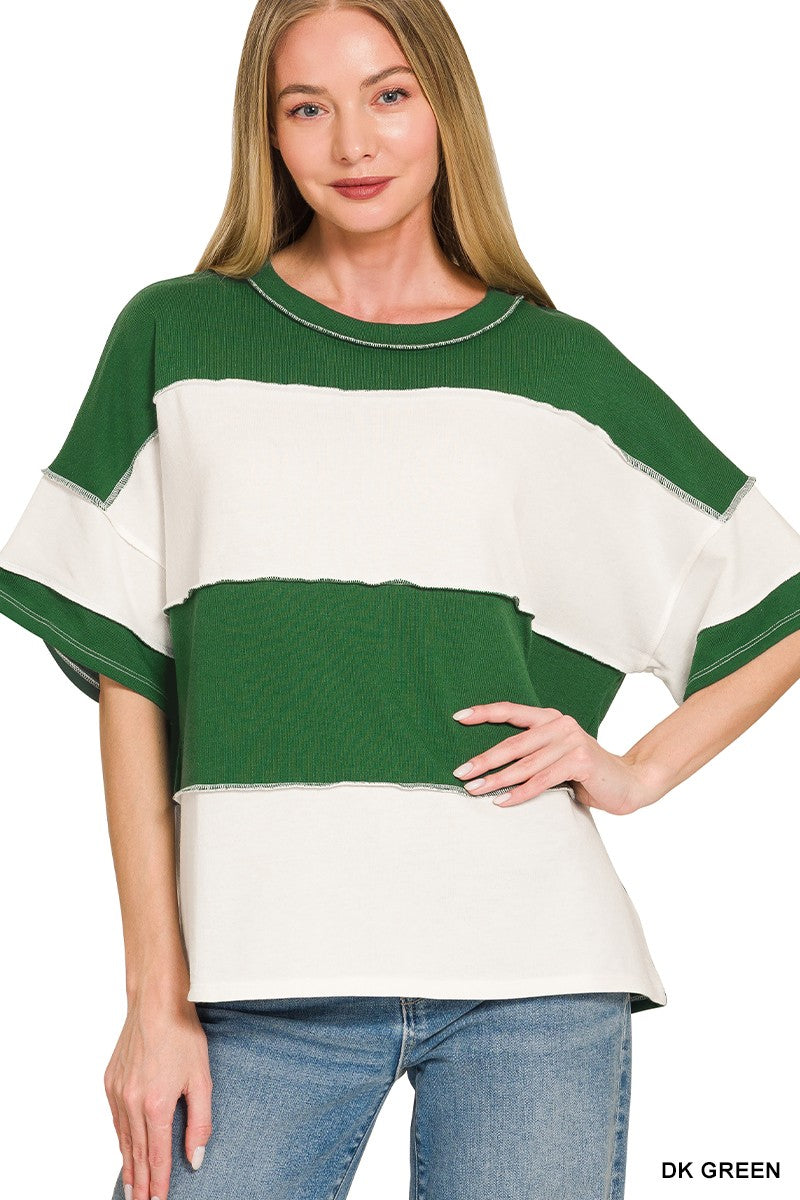 Curvy Cozy Seasons Colorblock Tee