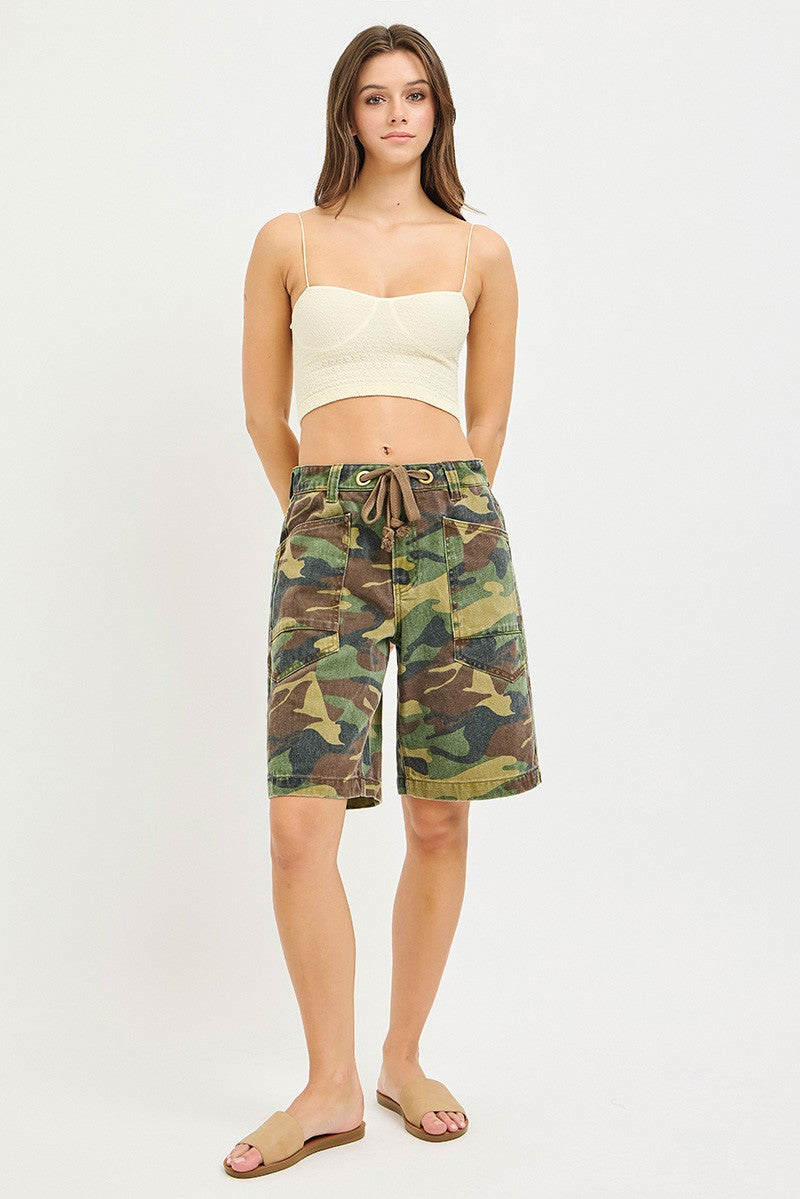 Camo Cutie Cargo Shorts By Risen