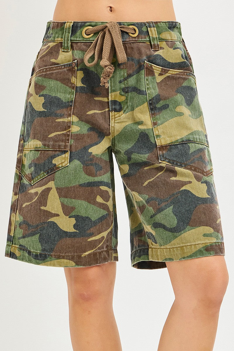 Camo Cutie Cargo Shorts By Risen