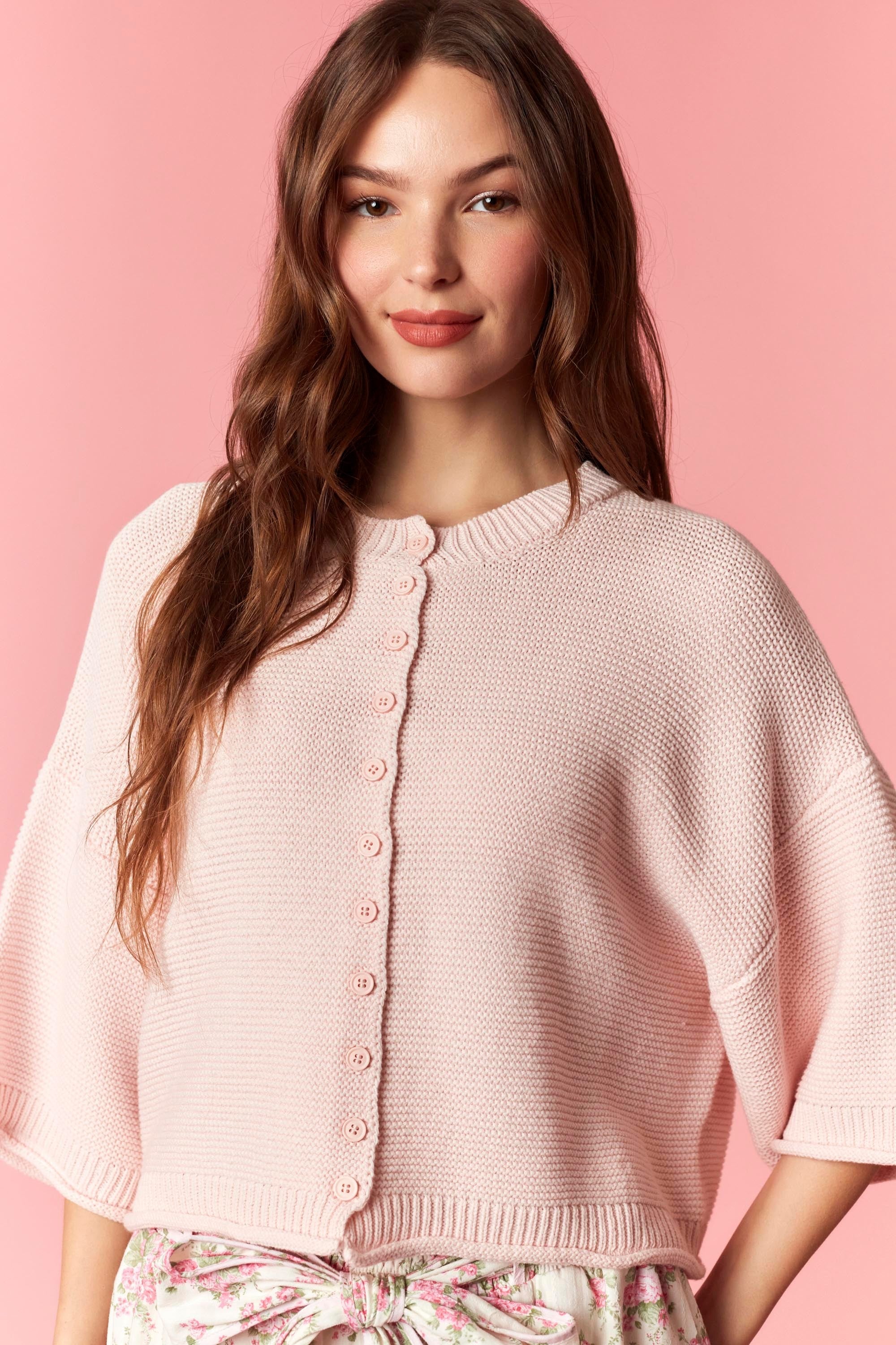 Blushing Bloom Knit Cardigan By Peach Love California