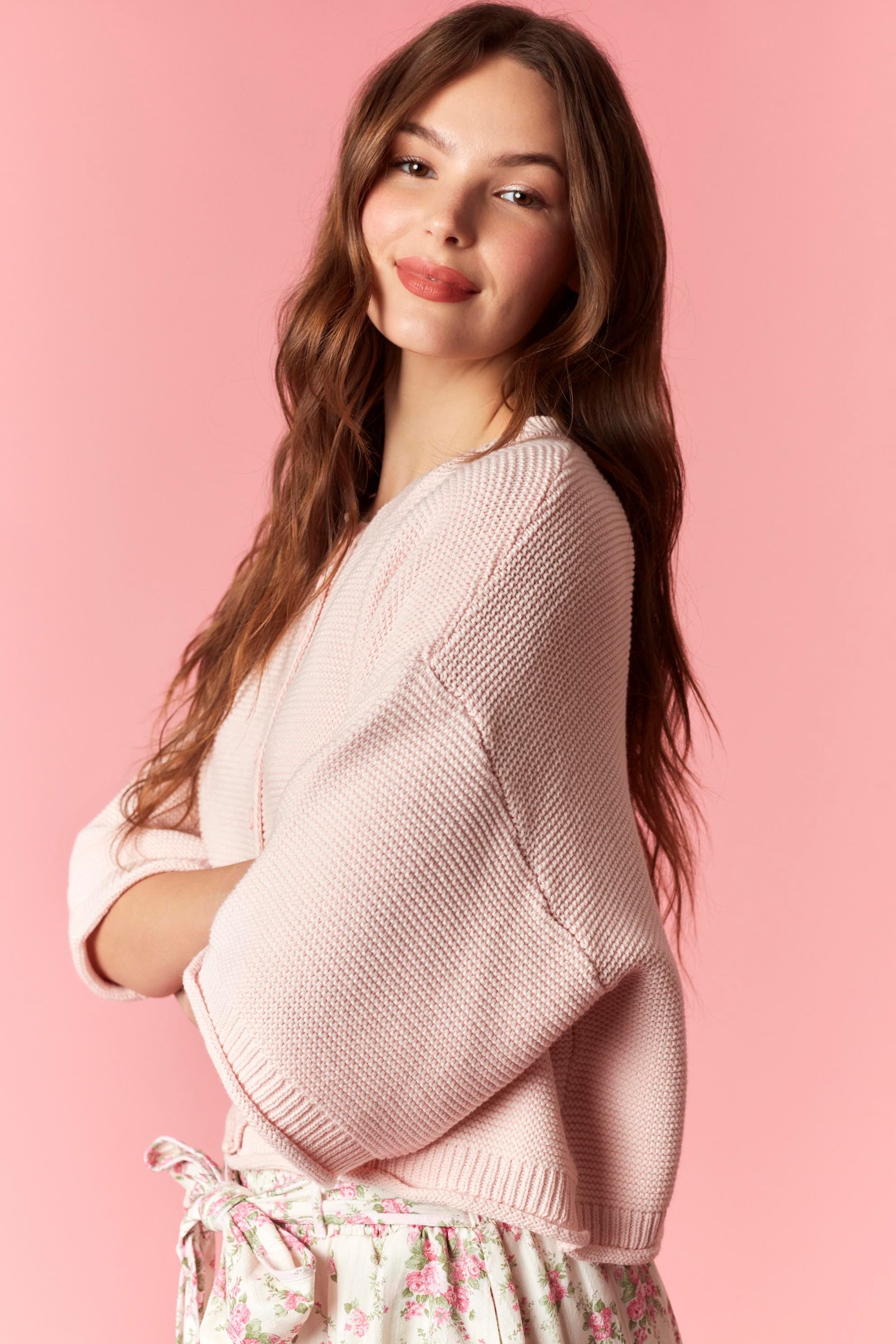 Blushing Bloom Knit Cardigan By Peach Love California