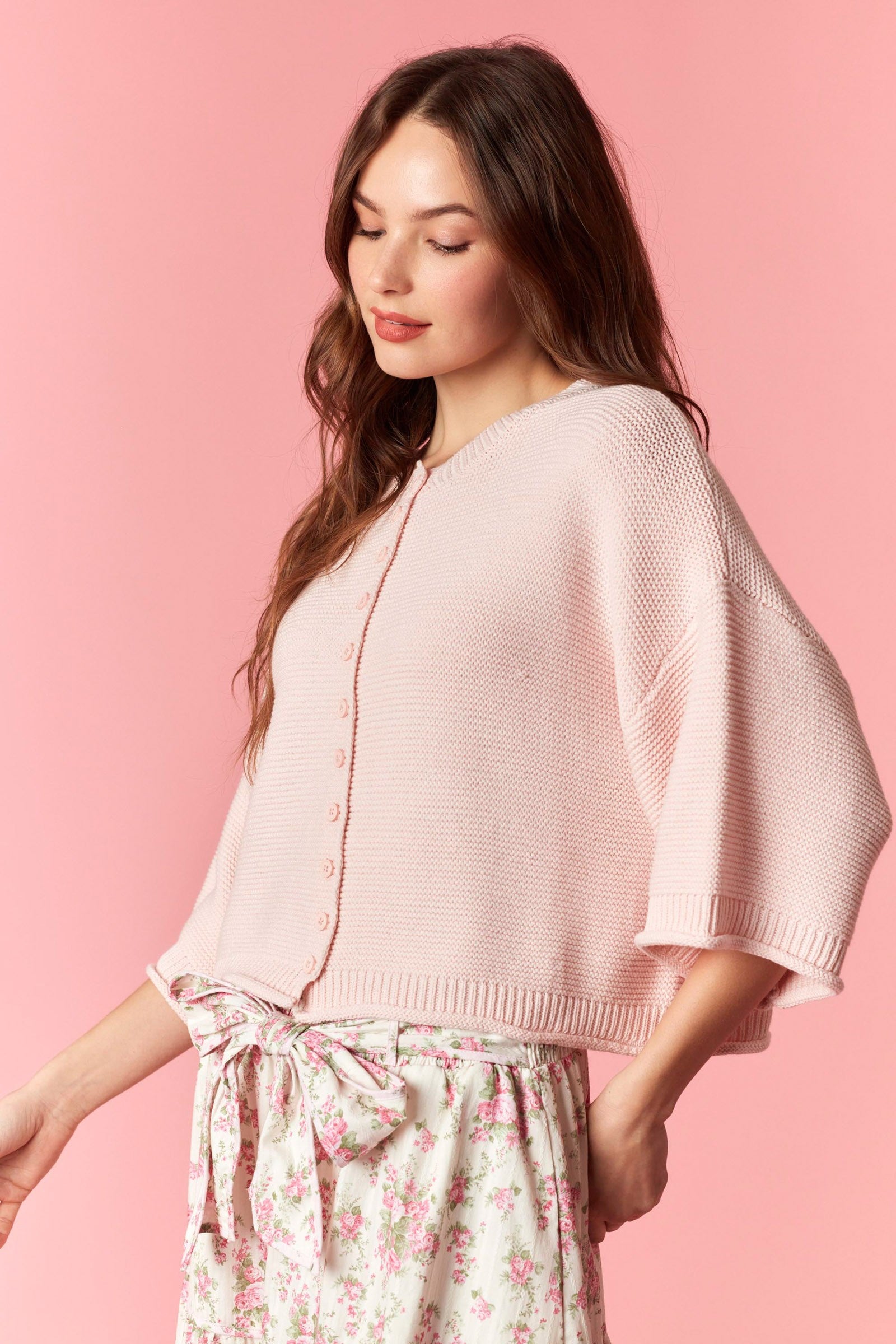 Blushing Bloom Knit Cardigan By Peach Love California