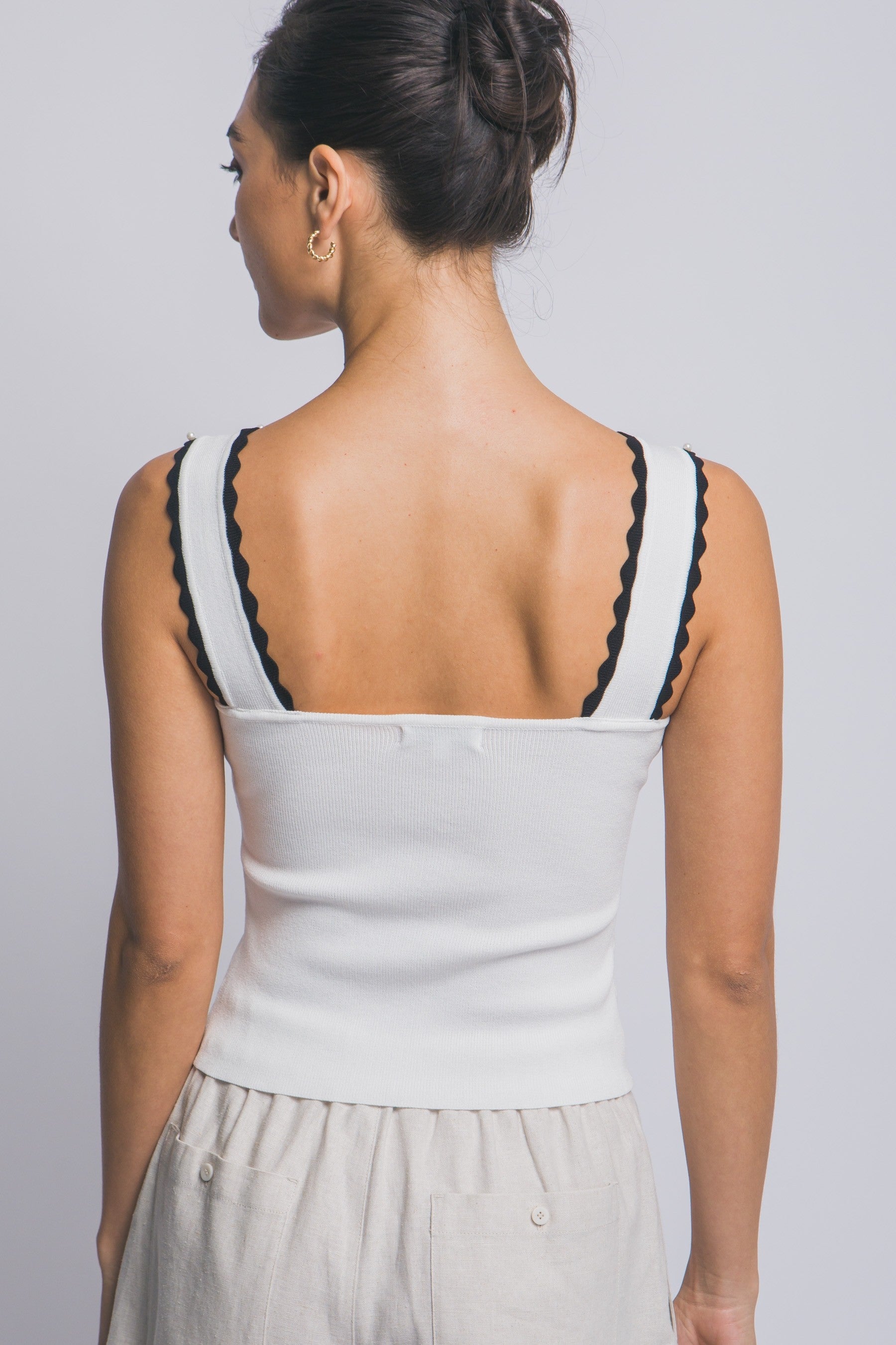 Pretty Pearl Knit Tank By Nadia