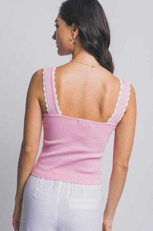 Pretty Pearl Knit Tank By Nadia