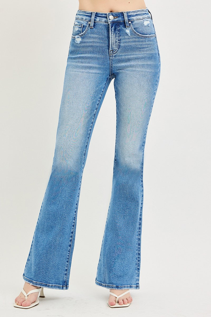 Light Wash Lover Flares By Risen