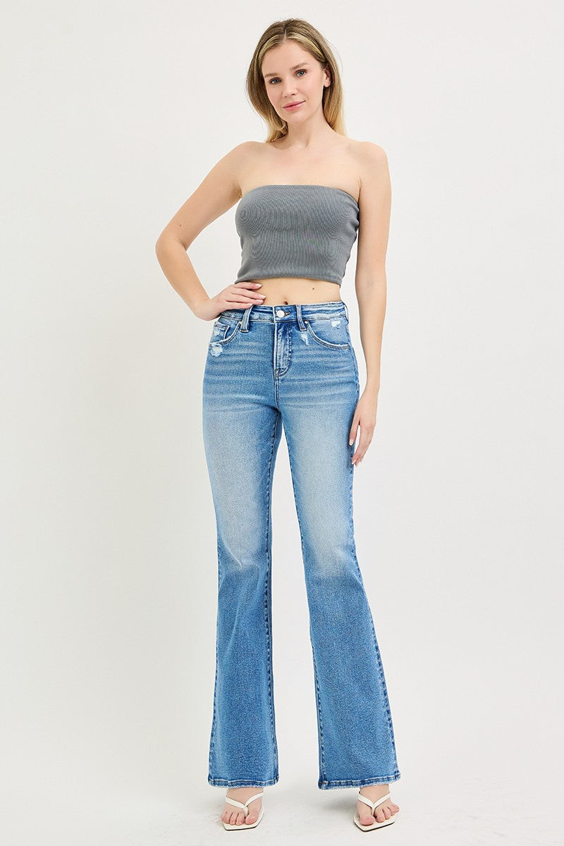 Light Wash Lover Flares By Risen