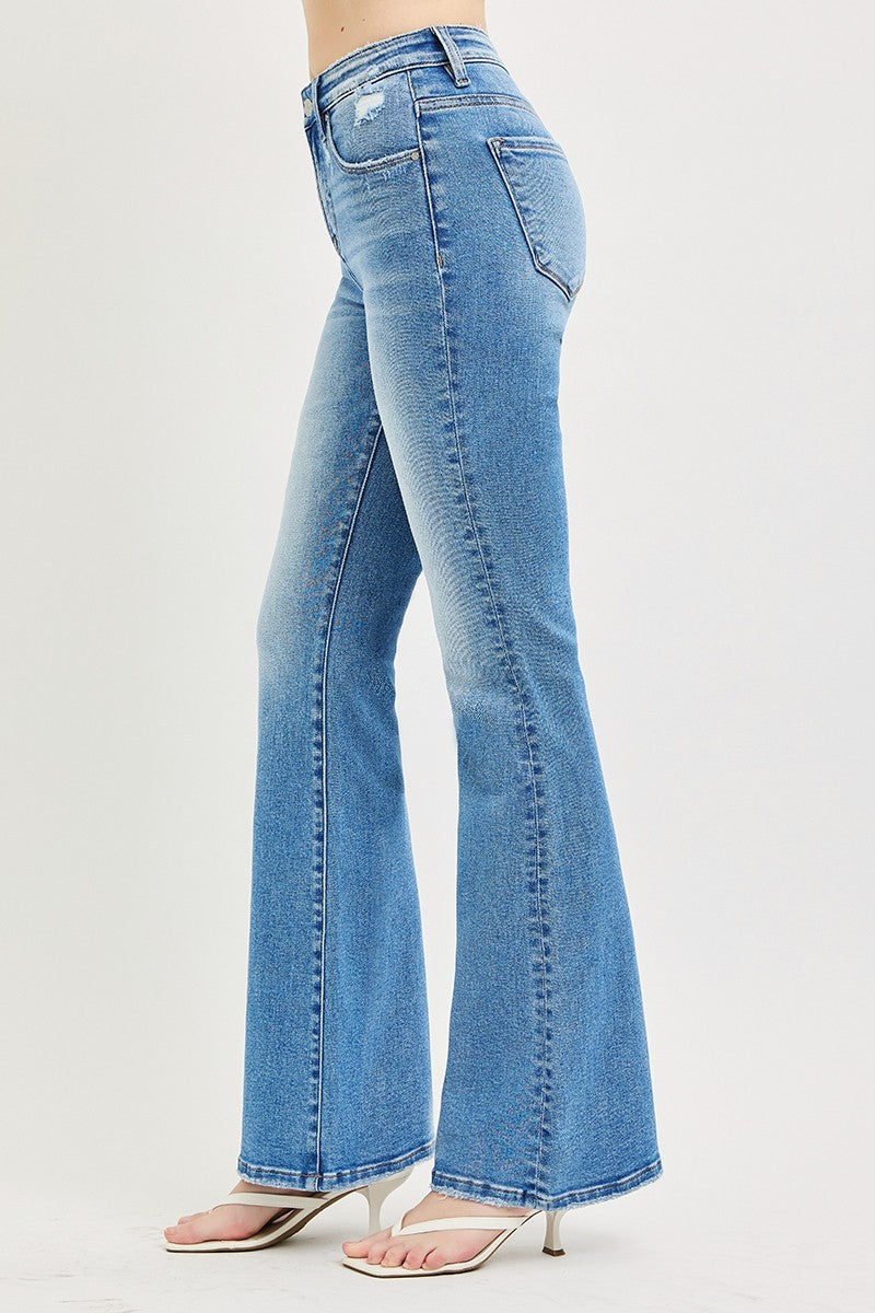 Light Wash Lover Flares By Risen