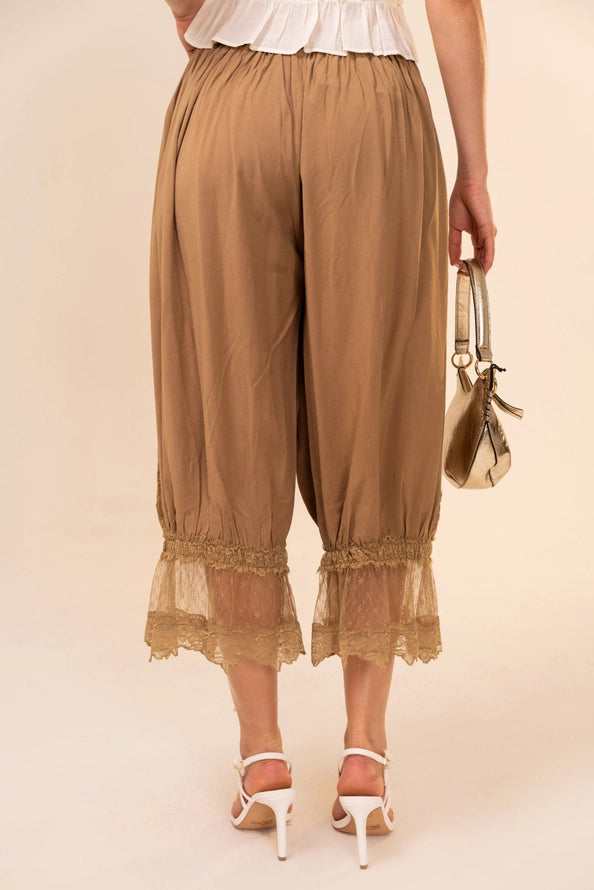 Lace & Linen Dream Bloomer Pants By Blue B