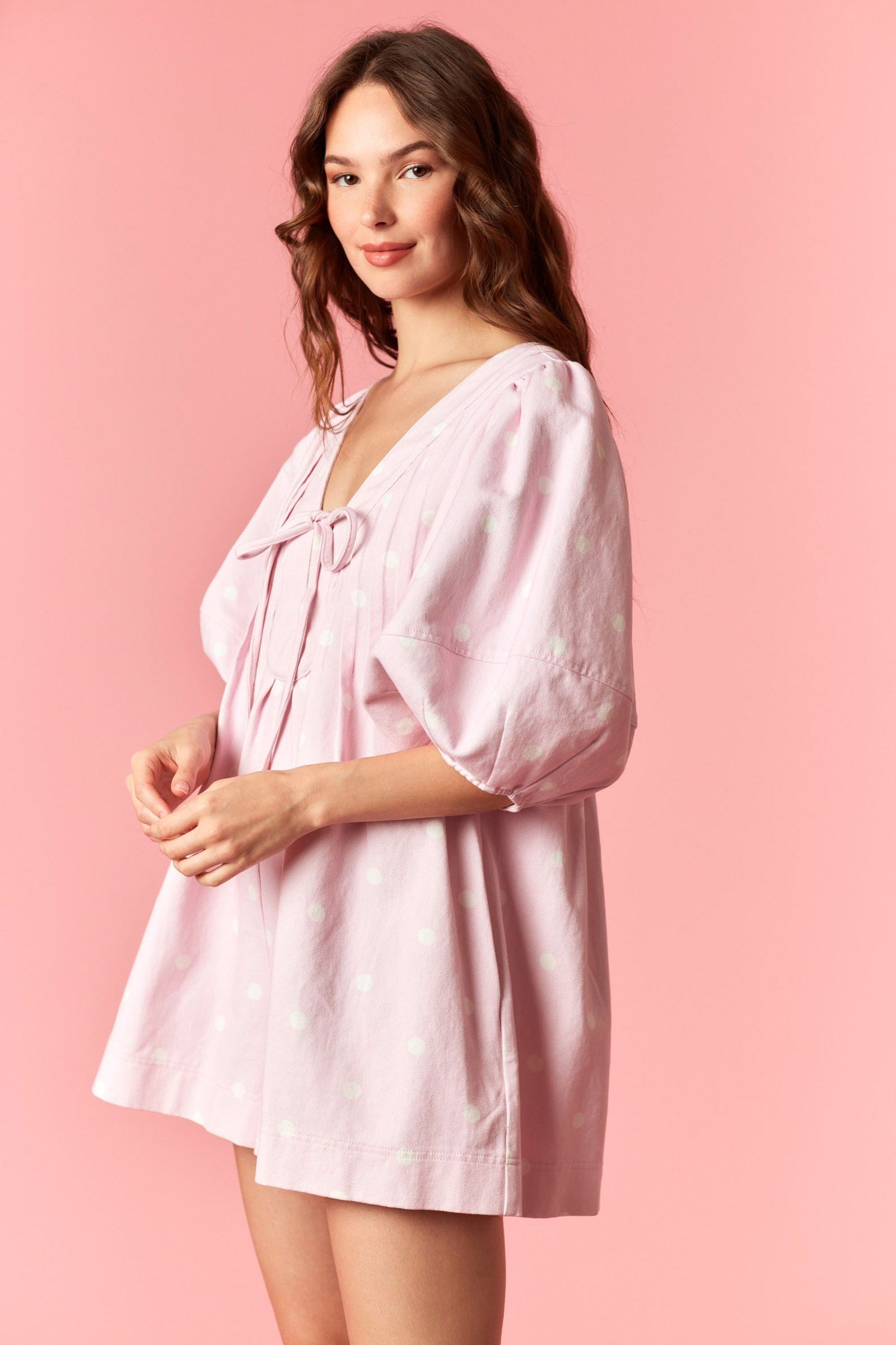 Pink Sugar Polka Dot Romper By Peach Love Cali