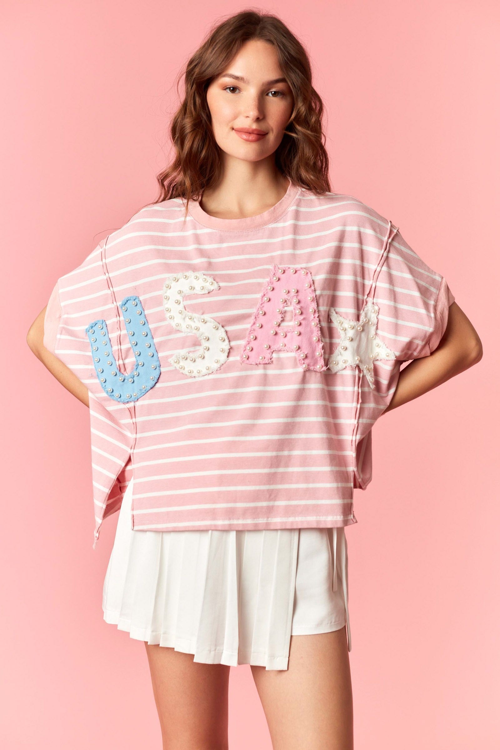 Sweet Liberty Pearl USA Top By Peach Love Cali