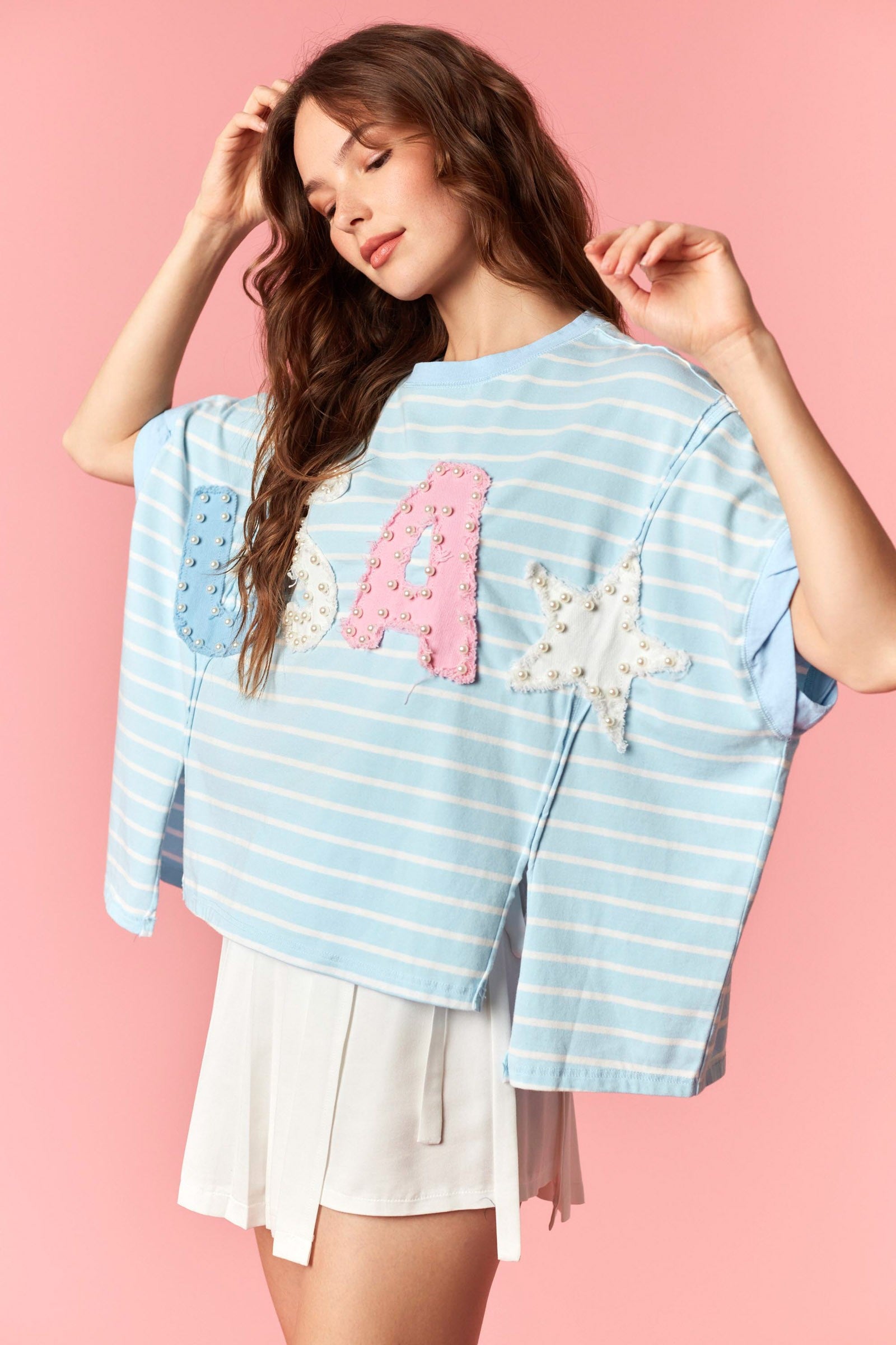 Sweet Liberty Pearl USA Top By Peach Love Cali