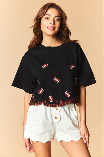 Game Day Cutie Cropped Tee By Rareraw