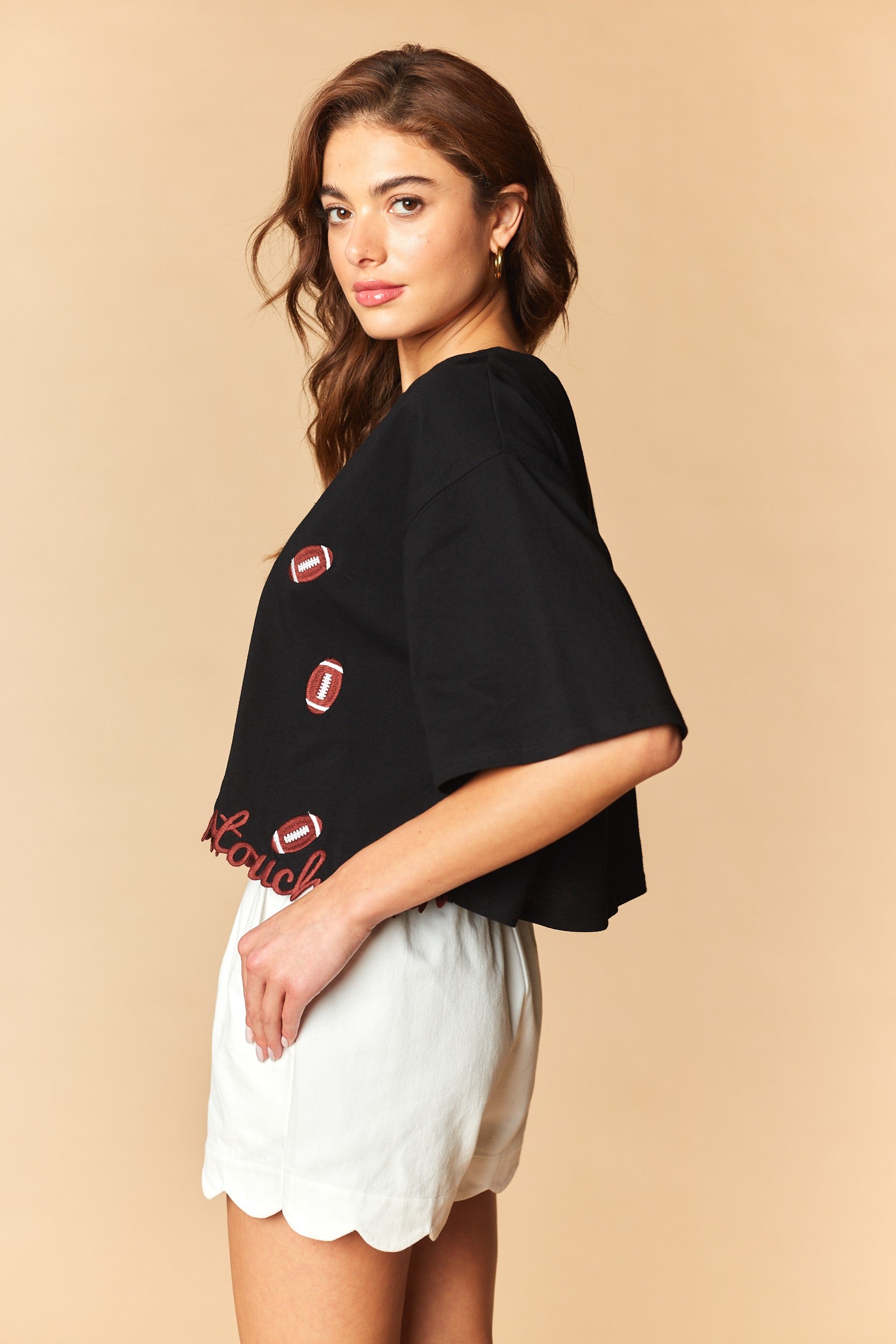 Game Day Cutie Cropped Tee By Rareraw