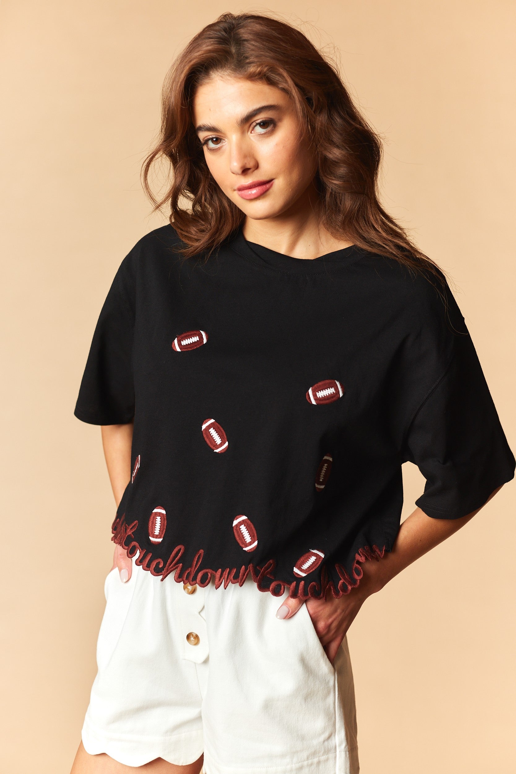 Game Day Cutie Cropped Tee By Rareraw