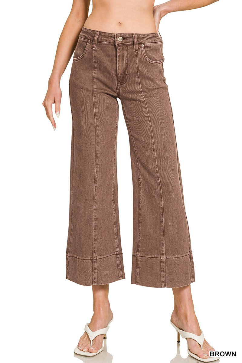 Canyon Clay Cropped Jeans By Zenana