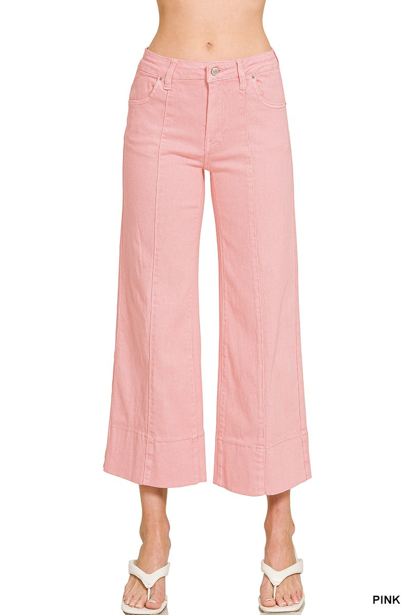 Canyon Clay Cropped Jeans By Zenana
