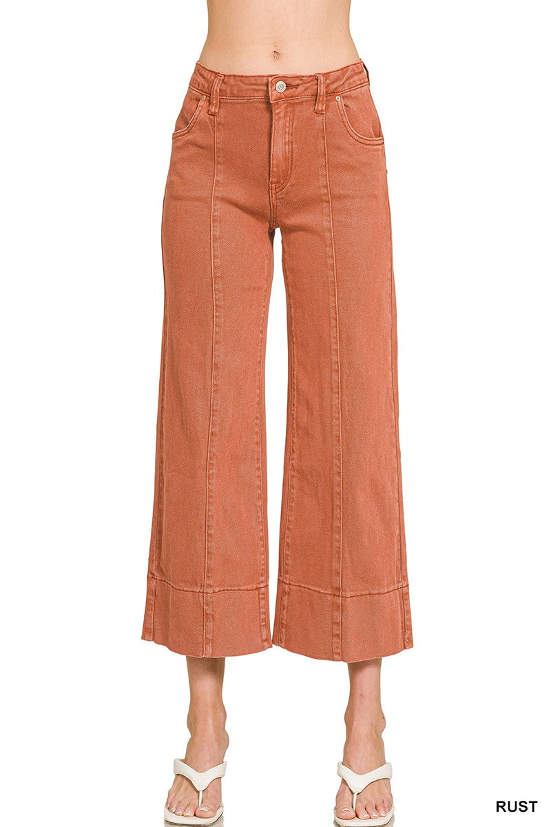 Canyon Clay Cropped Jeans By Zenana