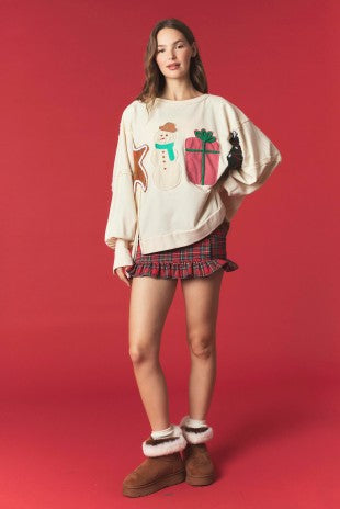 Merry Little Moments Christmas Patchwork Sweatshirt