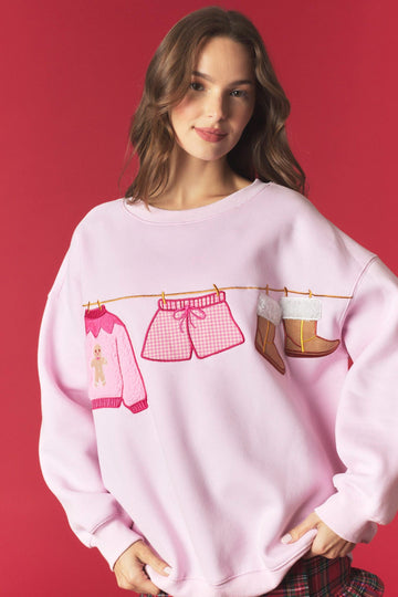 All Dressed Up for Christmas Embroidered Sweatshirt