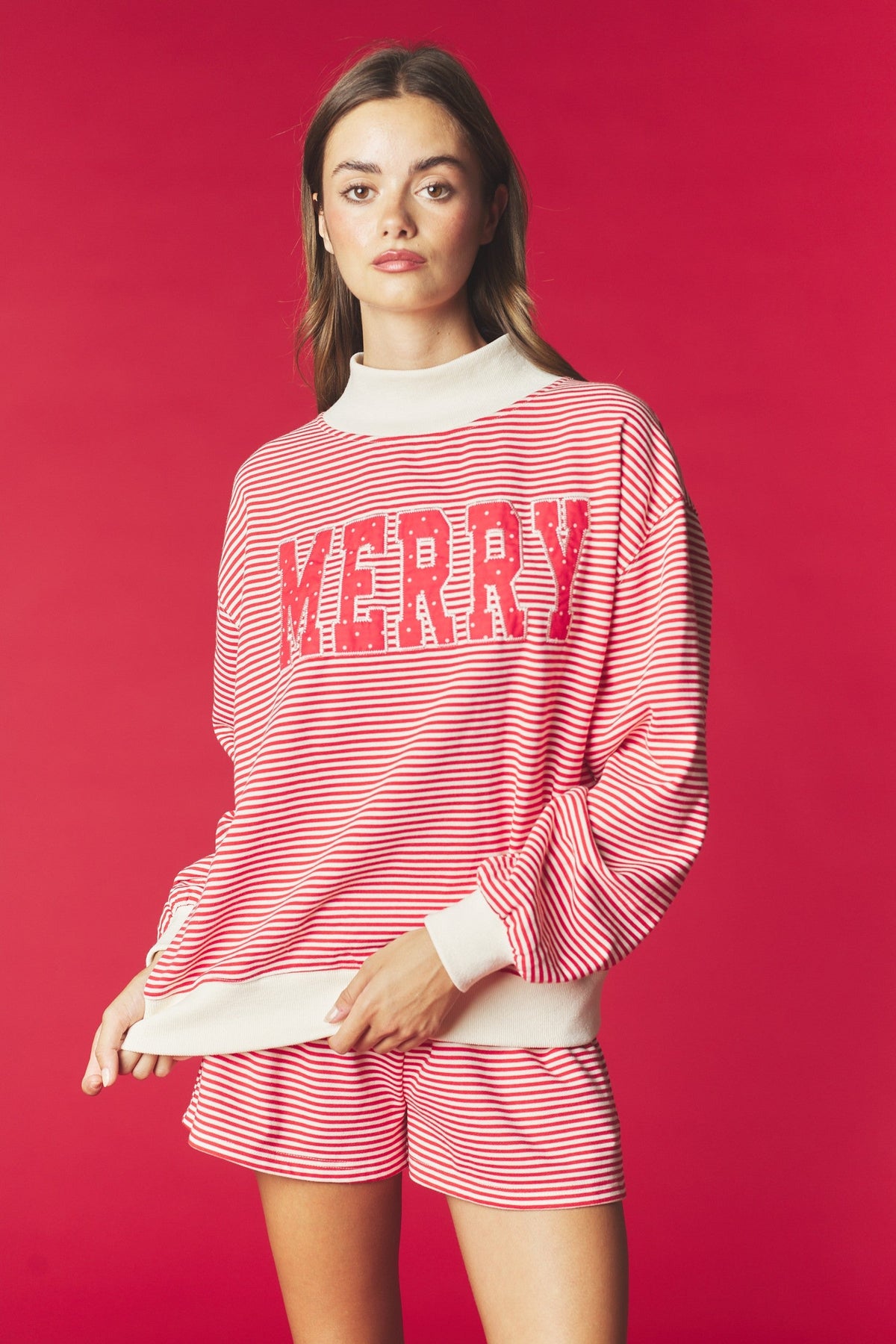 Merry & Bright Striped Top & Shorts Set