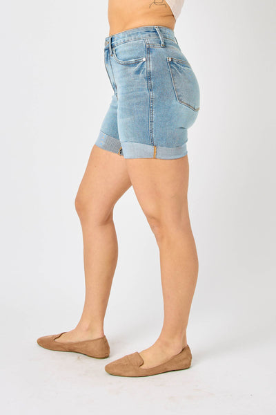 Judy Blue High Waist Tummy Control Cool Denim Shorts 150205