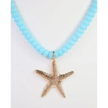 Aster Beaded Starfish Necklace By Caroline Hill