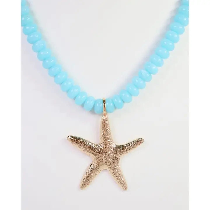 Aster Beaded Starfish Necklace By Caroline Hill