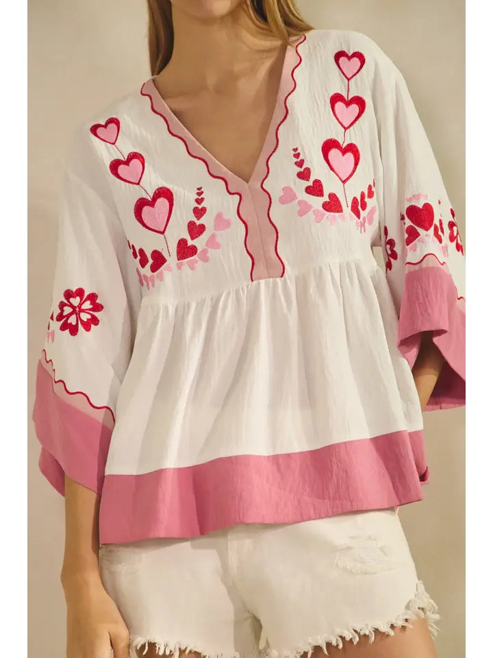 The Love Letter Peasant Top By Oddi