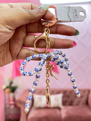 Vintage Bow and Locket Keychain / Purse Charm