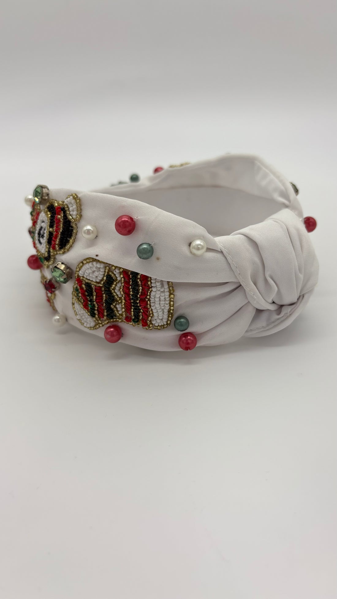 Snow Man Christmas Tree Beaded Headband