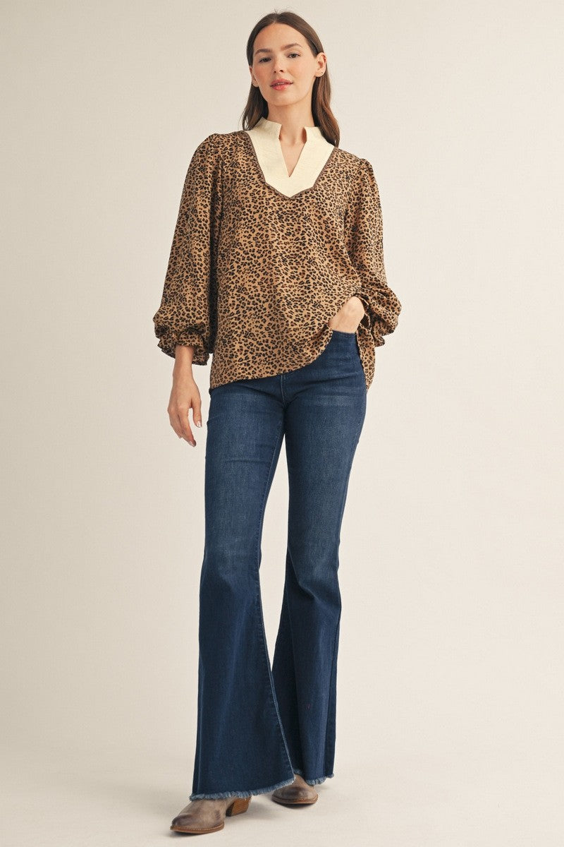 Spotted in Style Scalloped Neck Blouse