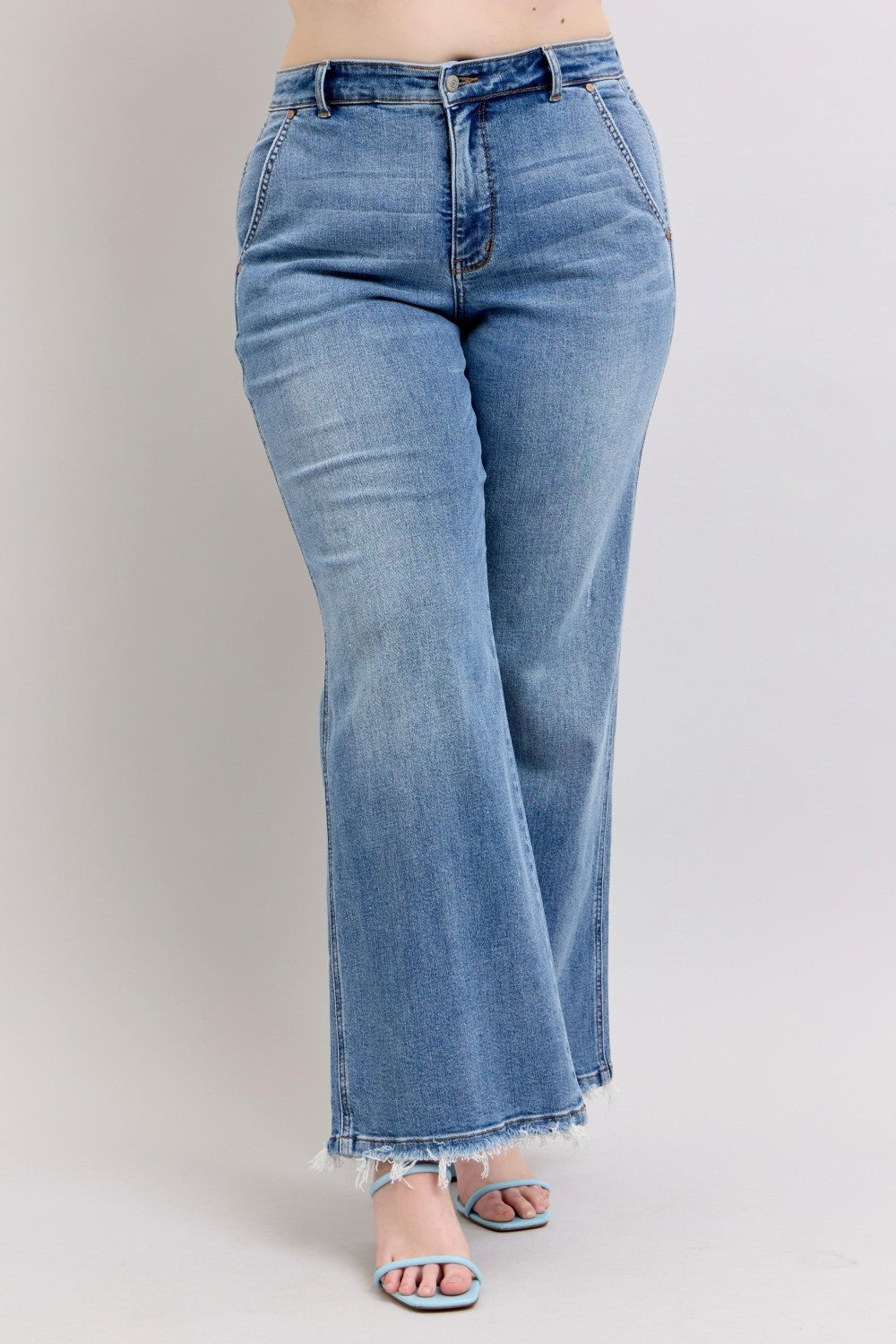 Judy Blue Coastal Cool Wide Leg Jeans Curvy 82648