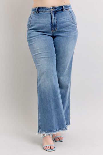 Judy Blue Coastal Cool Wide Leg Jeans Curvy 82648