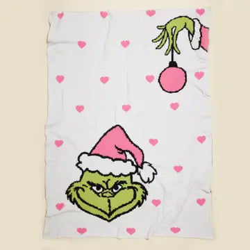 Grinch Print Terry Cloth Blanket