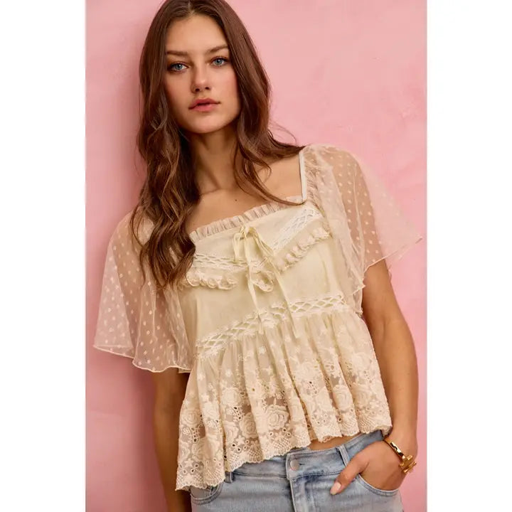 Champagne Kisses Lace Blouse