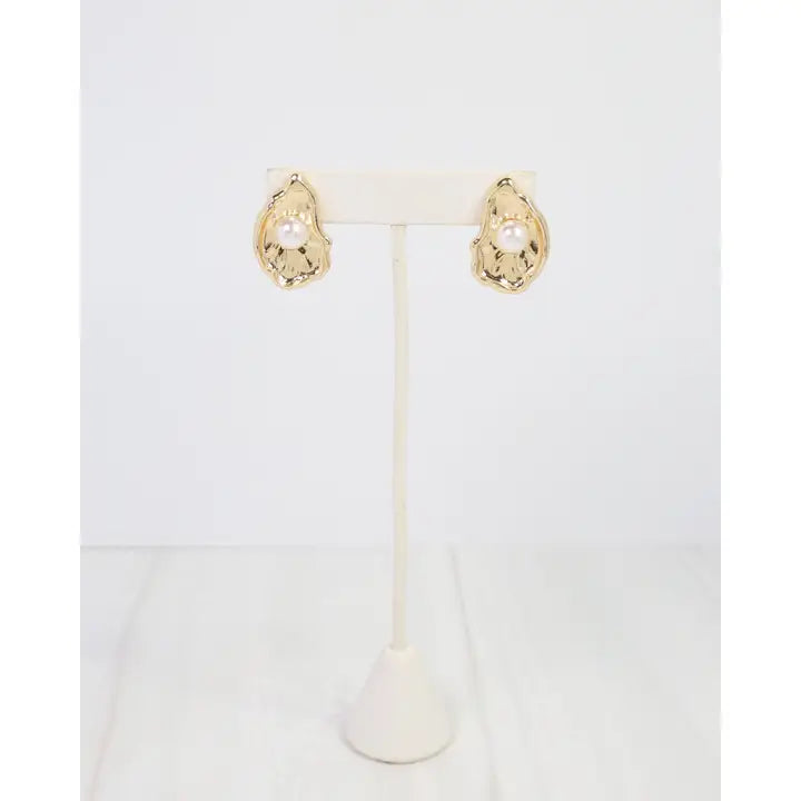 Ponca Oyster Pearl Drop Earring Gold By Caroline Hill