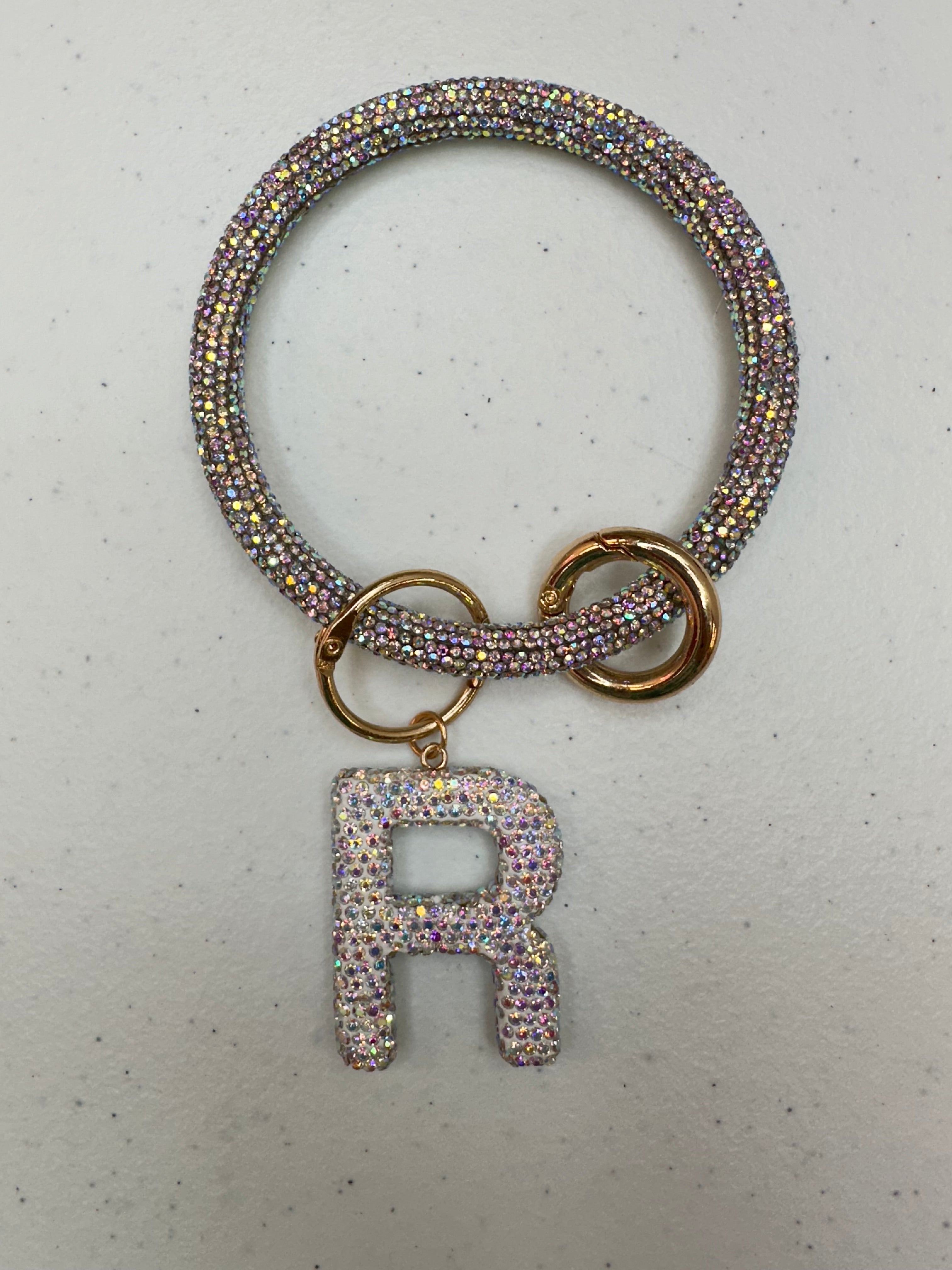 Rhinestone wristlet with letter