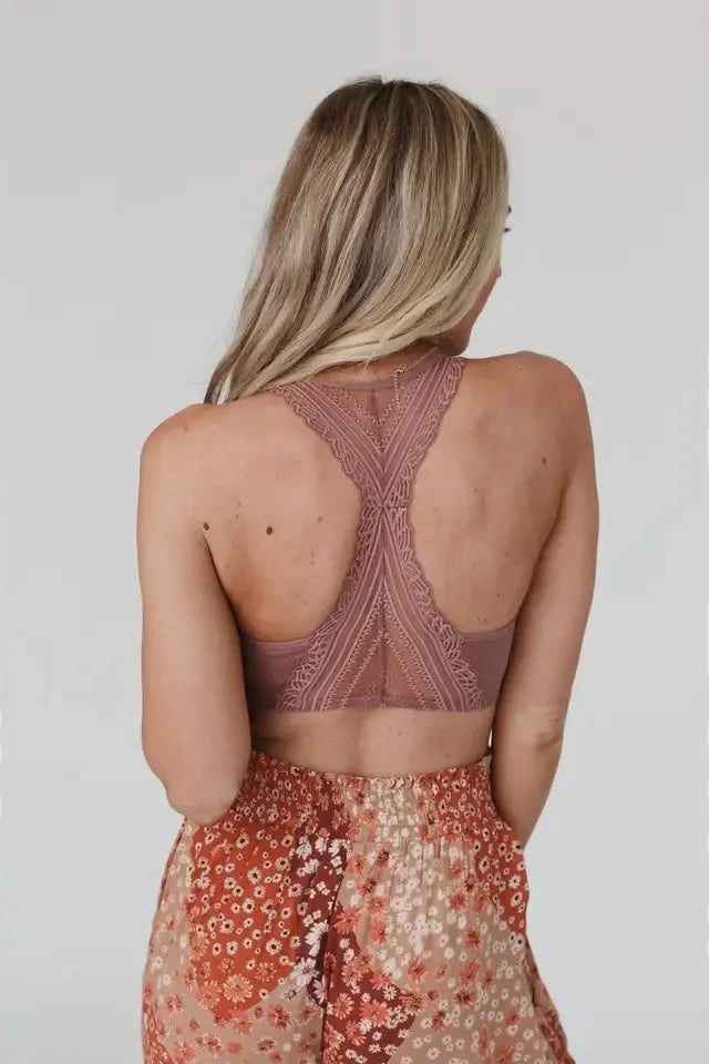 Evermore Seamless Lace Racerback Bralette By Three Bird Nest