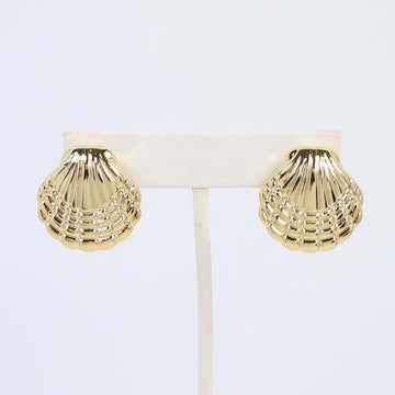 Isla Shell Post Earring Gold By Coraline Hill