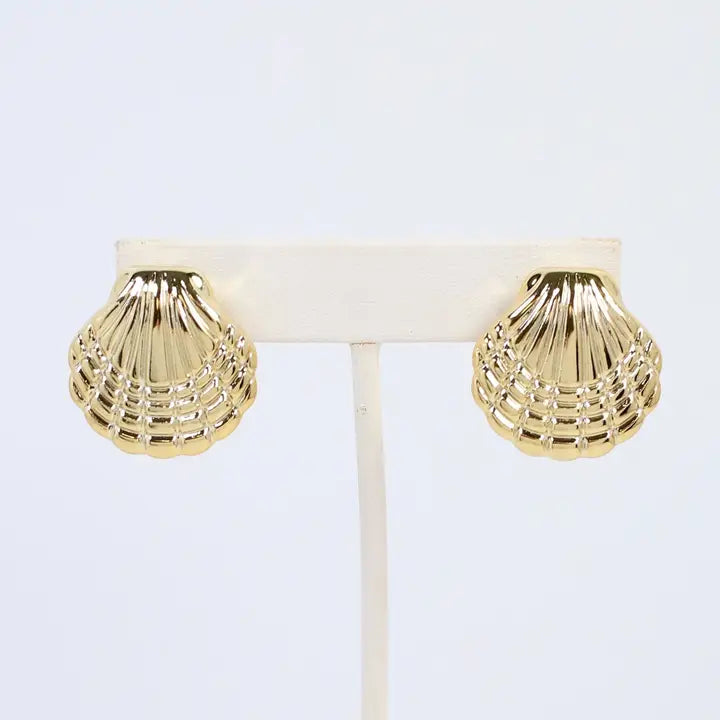 Isla Shell Post Earring Gold By Coraline Hill