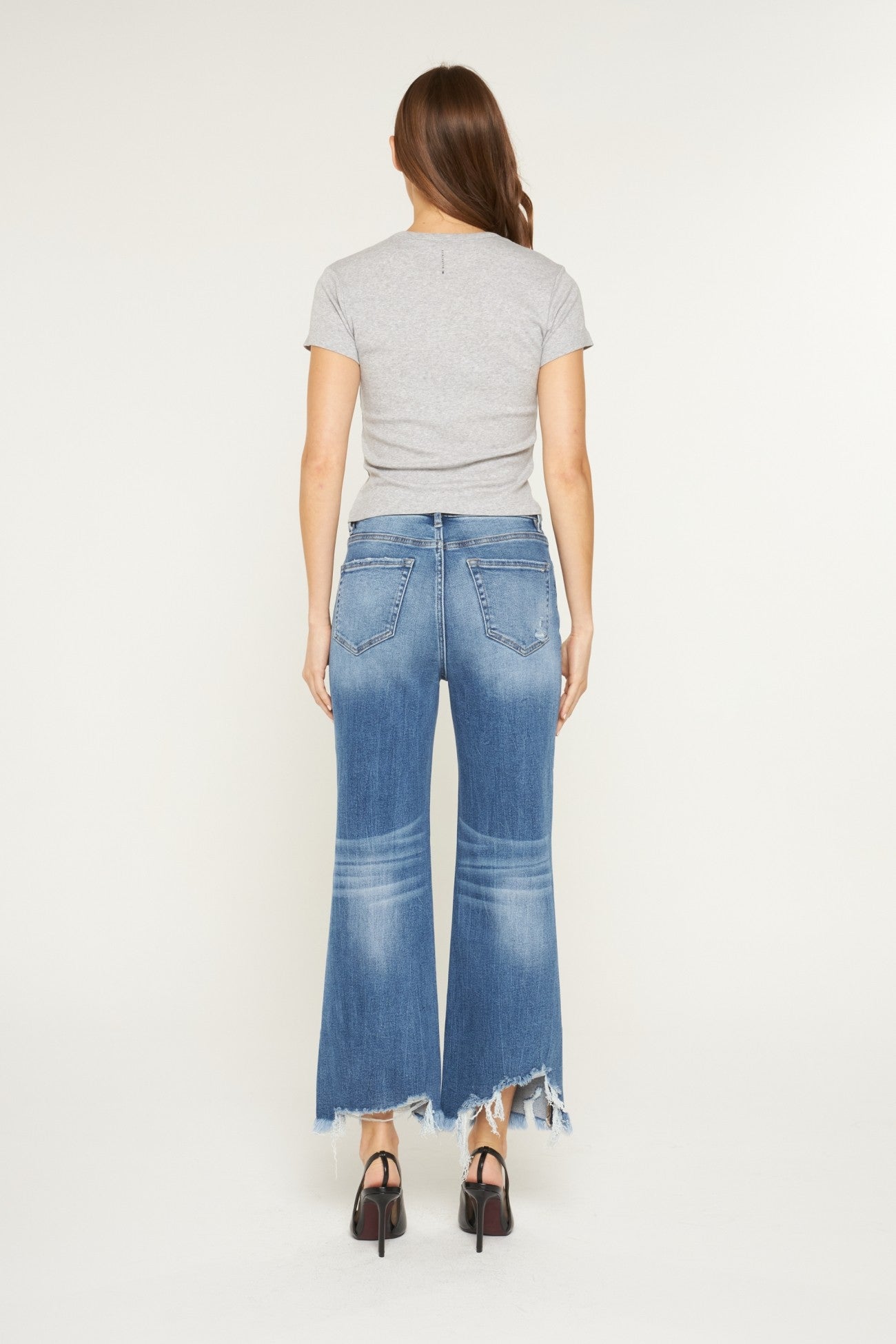 MICA Rebel Edge Distressed Wide Leg Jeans